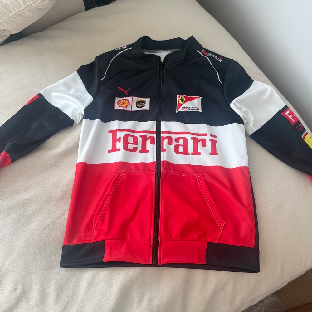 Ferrari Unisex Colorblock Bomber Jacket - Red/Black/White